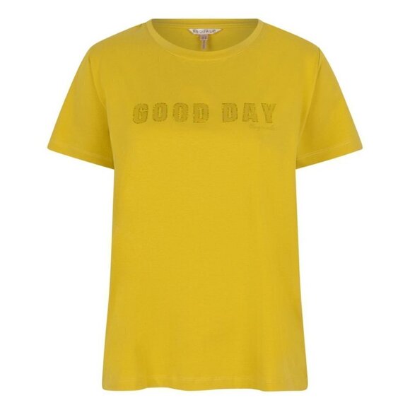 NWT ESQUALO Good Day Olive Rhinestone T Shirt - Picture 1 of 3